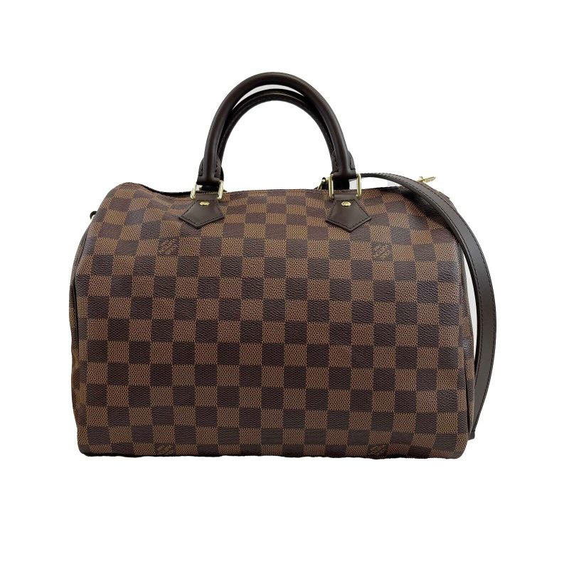 LOUIS VUITTON Excellent Damier Ebene Speedy Bandouliere 30 Brown Handbag - Logoexplore