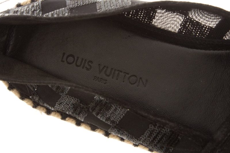 Louis Vuitton Black Glitter Checkerboard Espadrille SZ 38 - Logoexplore - Image 8