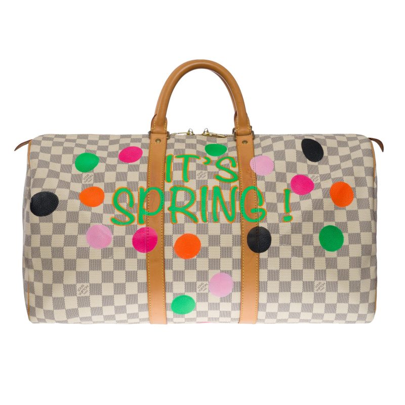 LOUIS VUITTON Customized "Summer X Spring" Keepall 50 travel bag in azure canvas - Logoexplore - Image 2
