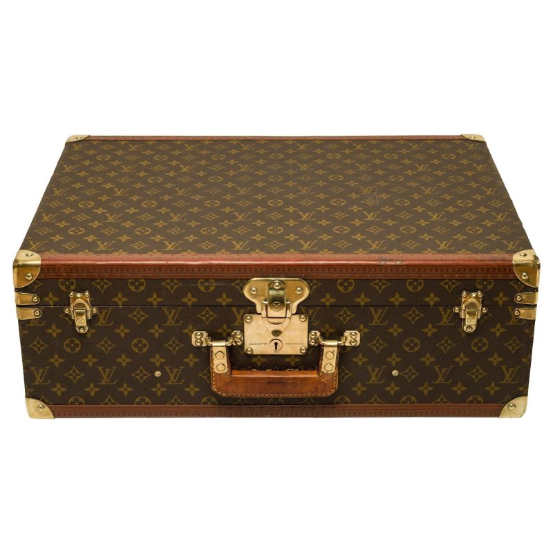 LOUIS VUITTON Customized Bisten 60 Dog Kennel for small dog in brown canvas - Logoexplore