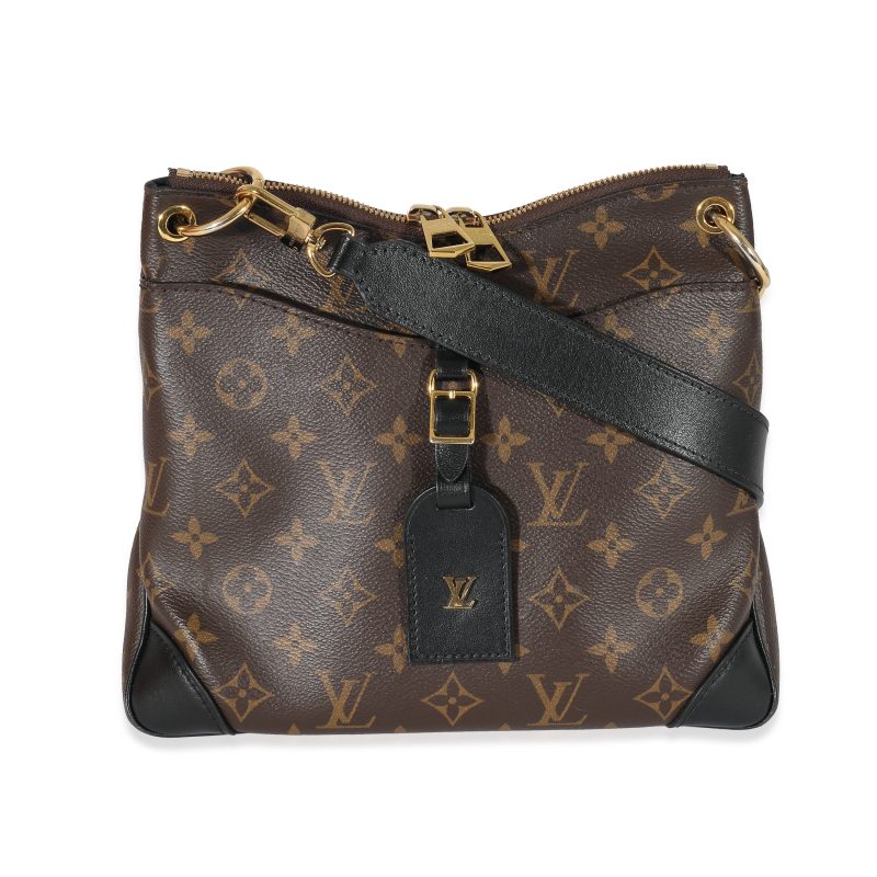 Louis Vuitton Black Leather Monogram Canvas Odeon PM - Logoexplore