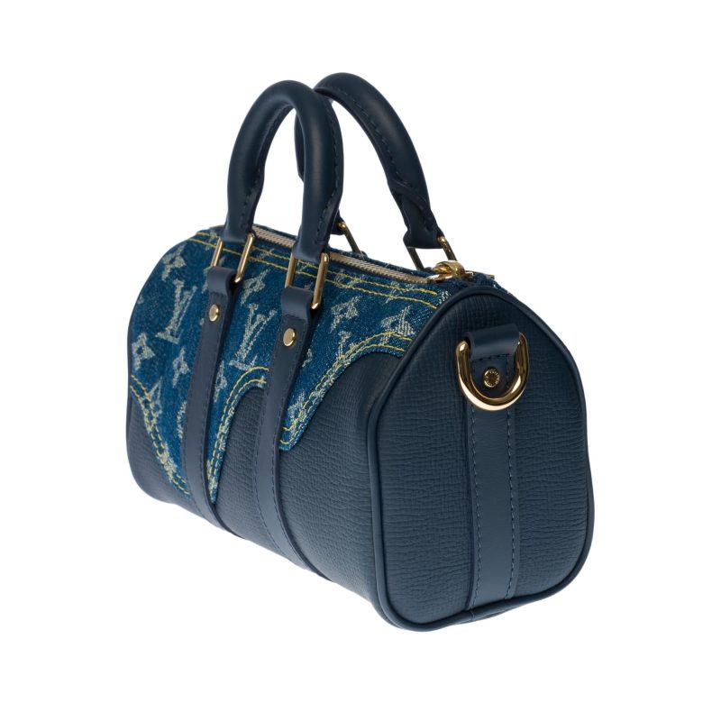 LOUIS VUITTON BRAND NEW-Limited edition keepall XS strap in blue denim by Nigo - Logoexplore - Image 5