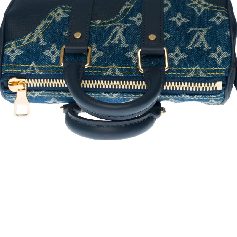 LOUIS VUITTON BRAND NEW-Limited edition keepall XS strap in blue denim by Nigo - Logoexplore - Image 8