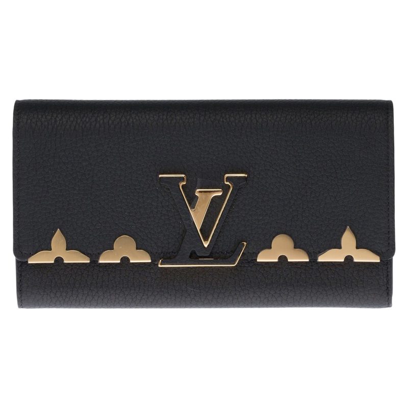 LOUIS VUITTON Brand New Capucines GM Wallet in black Taurillon leather - Logoexplore
