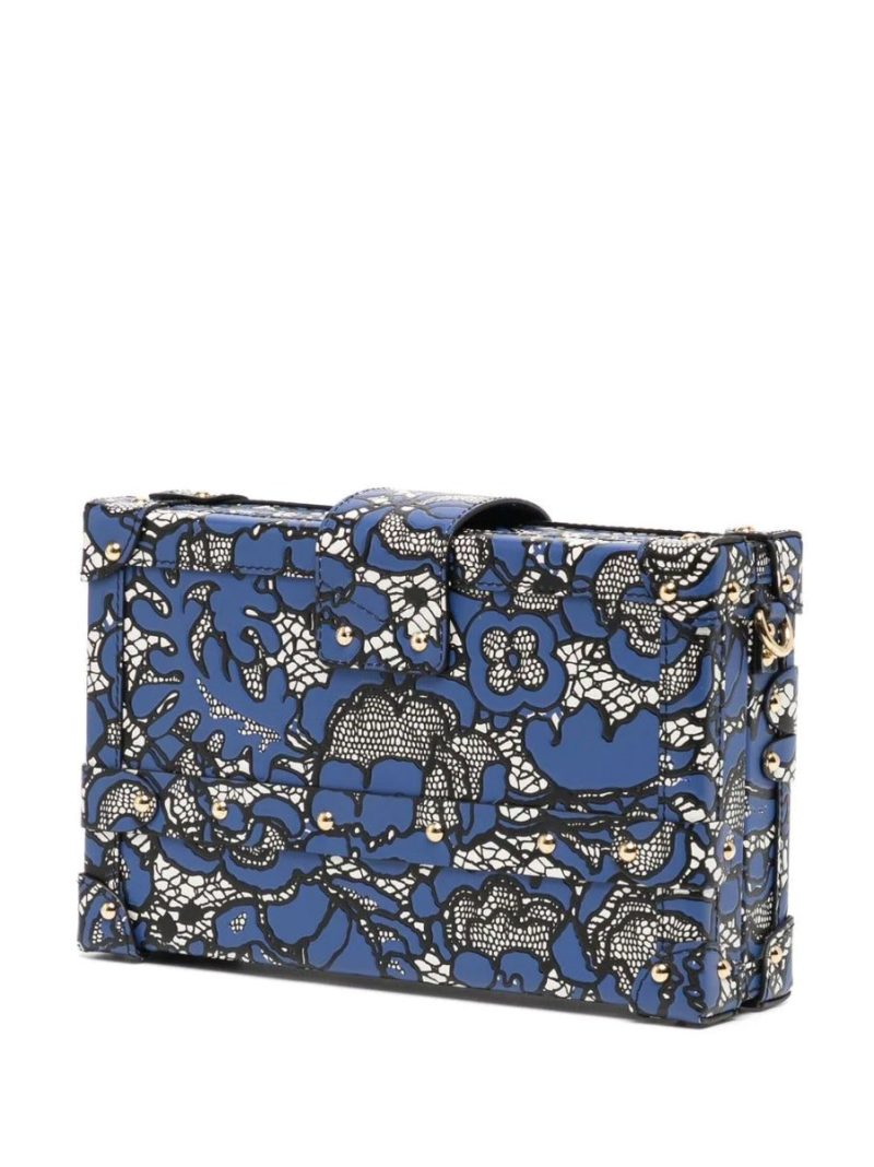 LOUIS VUITTON Blue Lace Floral Petite Malle Bag - Logoexplore - Image 4