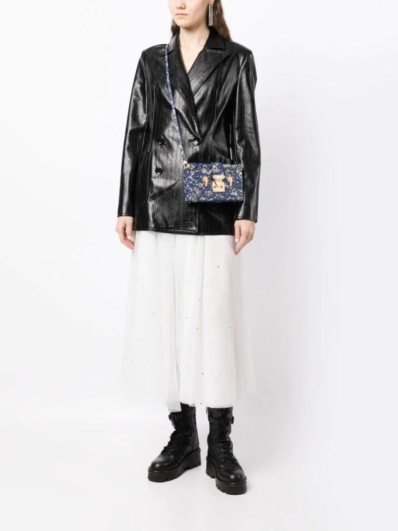 LOUIS VUITTON Blue Lace Floral Petite Malle Bag - Logoexplore - Image 2