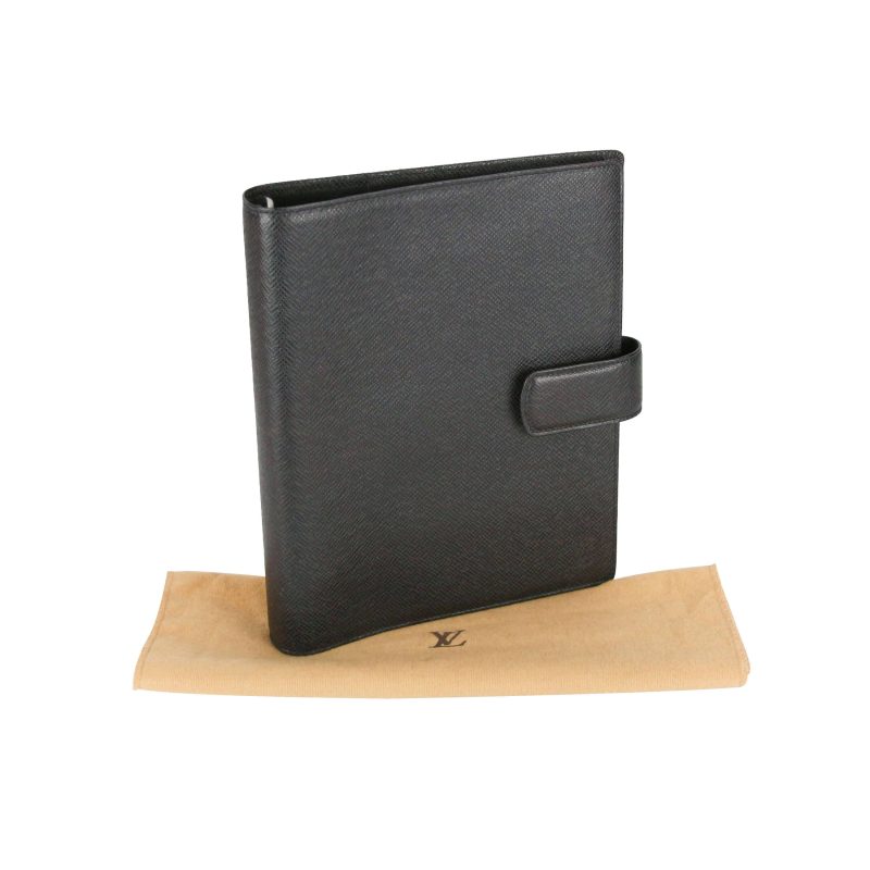 Louis Vuitton Filofax Black Taiga Leather - Logoexplore