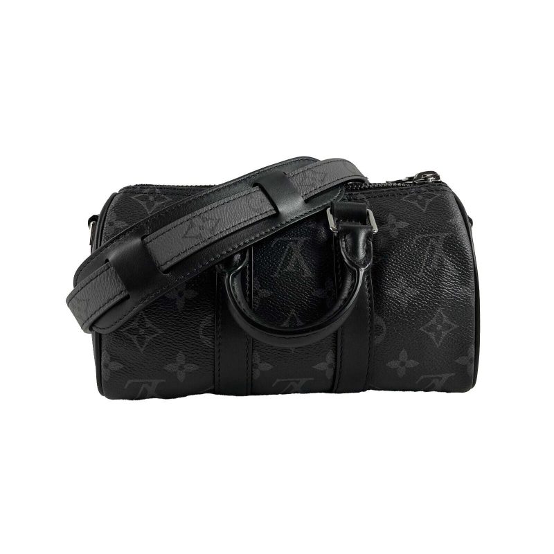 LOUIS VUITTON Excellent Reverse Monogram Eclipse Keepall XS Black Crossbody Bag - Logoexplore
