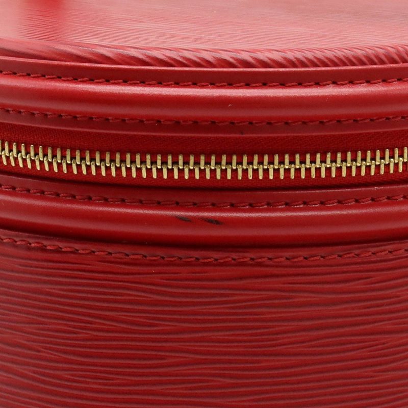 LOUIS VUITTON Epi Cannes Handbag Vanity Bag Leather Red Castilian M48037 - Logoexplore - Image 7