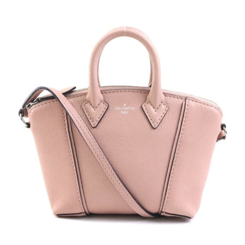 LOUIS VUITTON Crossbody Shoulder Bag Handbag Nano Lock It Leather Pink Beige Women's M61256 - Logoexplore