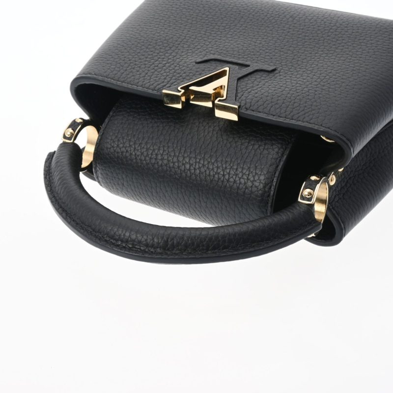 LOUIS VUITTON Capucines MINI Noir M56071 Women's Taurillon Leather Handbag - Logoexplore - Image 3