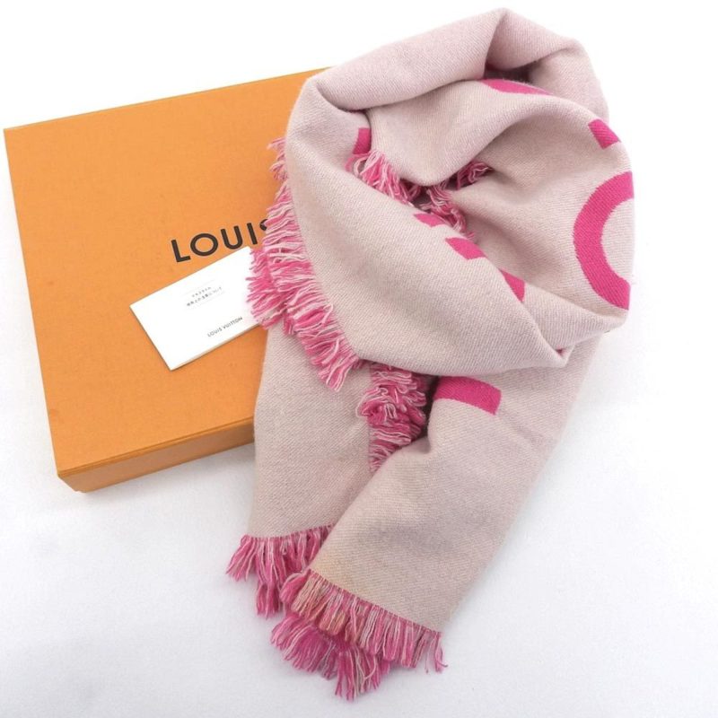 LOUIS VUITTON Escharpet Team Scarf Cashmere Wool Pink M71586 - Logoexplore - Image 3