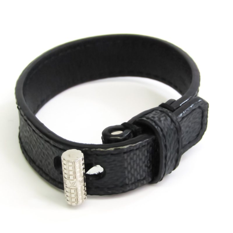 Louis Vuitton Damier Graphite Brass Recuff M6690E Damier Graphite Bracelet Damier Graphite - Logoexplore