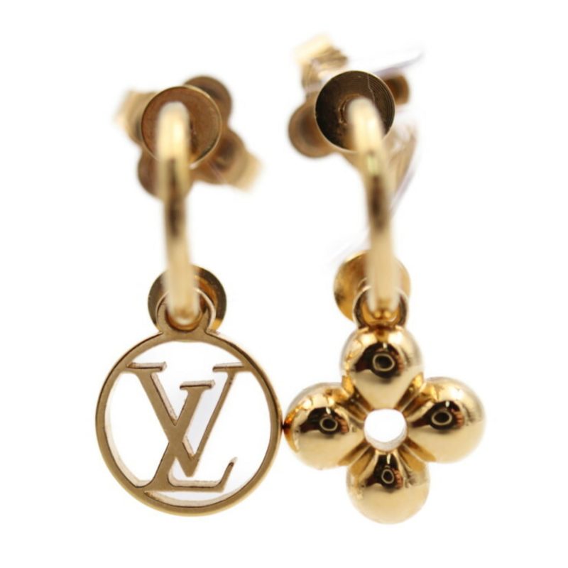 LOUIS VUITTON Boucle Doreille Blooming Earrings M64859 Metal Gold Monogram Flower Vuitton - Logoexplore