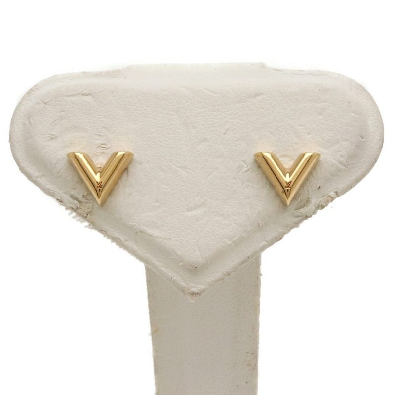 LOUIS VUITTON Essential V Earrings Gold M68153 - Logoexplore
