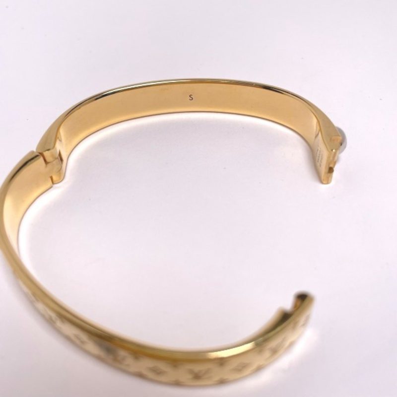 LOUIS VUITTON Cuff Nanogram Monogram S Size M00251  Gold Bracelet LV - Logoexplore - Image 7
