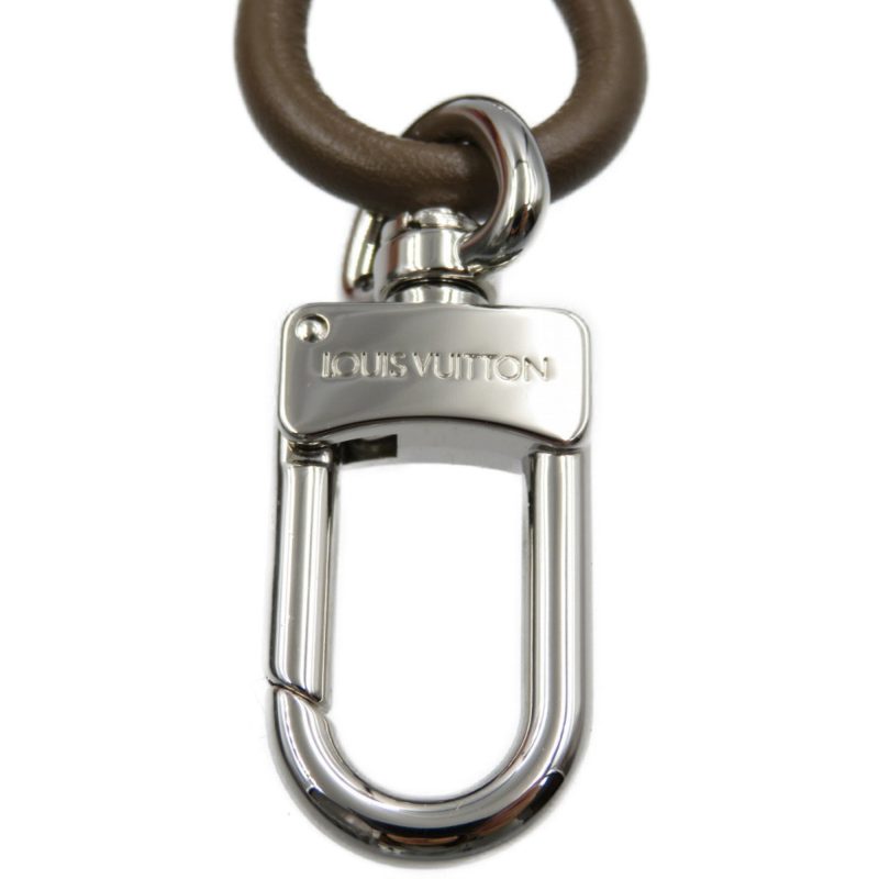 LOUIS VUITTON Cottage MP1685 Leather Metal Gray Blue White Charm Keychain - Logoexplore - Image 5