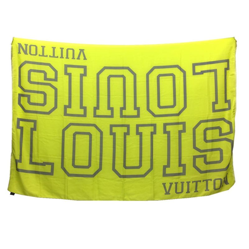 LOUIS VUITTON Etole Fluo MP2152 Neon Yellow Stole Shawl Paleo Large Format Silk x Cotton - Logoexplore