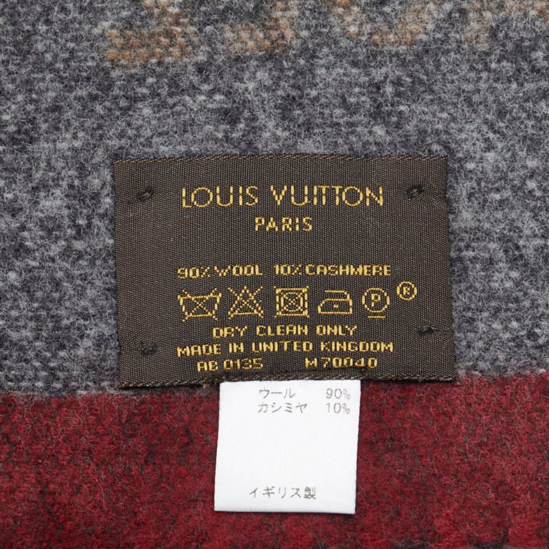 LOUIS VUITTON Escharpe LV Sticker Muffler M70040 Brown Multicolor Wool Cashmere Men's - Logoexplore - Image 4