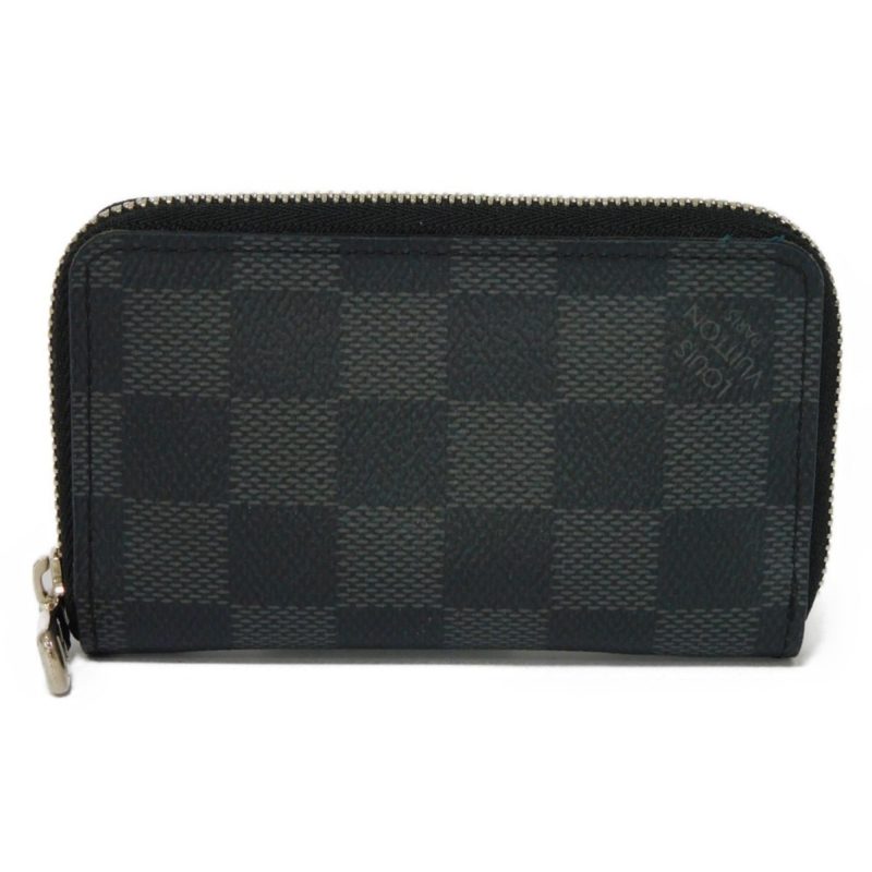 LOUIS VUITTON Coin Case Zippy Purse Logo Black New Round Zipper Damier Graphite N63076 Men's Wallet - Logoexplore