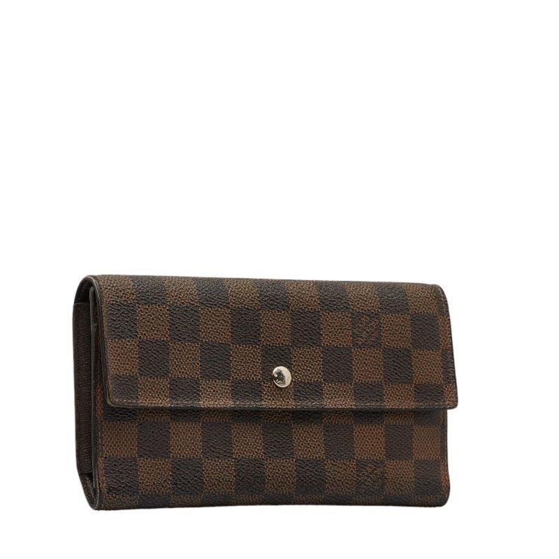 LOUIS VUITTON Damier Portefeuille International Long Wallet N61217 Ebene Brown PVC Leather Women's - Logoexplore - Image 2