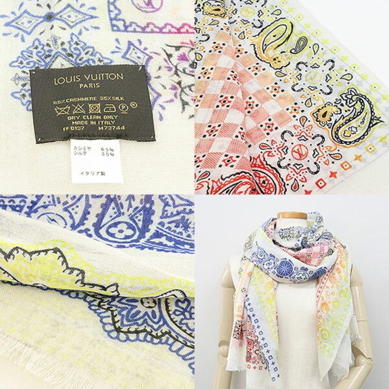 LOUIS VUITTON Fragment Ettore Bandana Rainbow Stole Cashmere Silk Hiroshi Fujiwara Limited - Logoexplore - Image 3