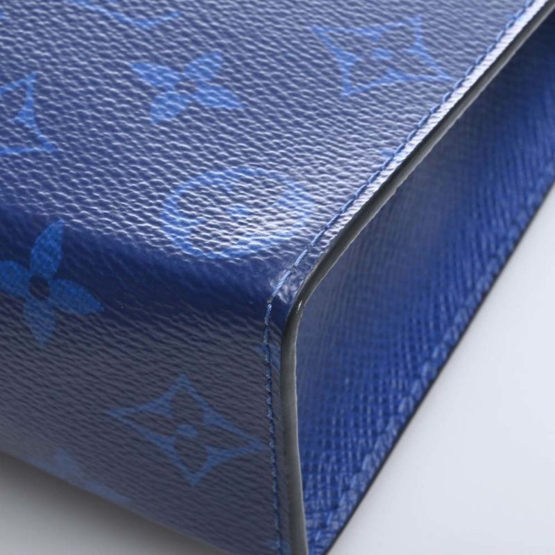LOUIS VUITTON Eclipse Taigarama Pochette Voyage MM Clutch Bag Second M30423 Blue Men's - Logoexplore - Image 3