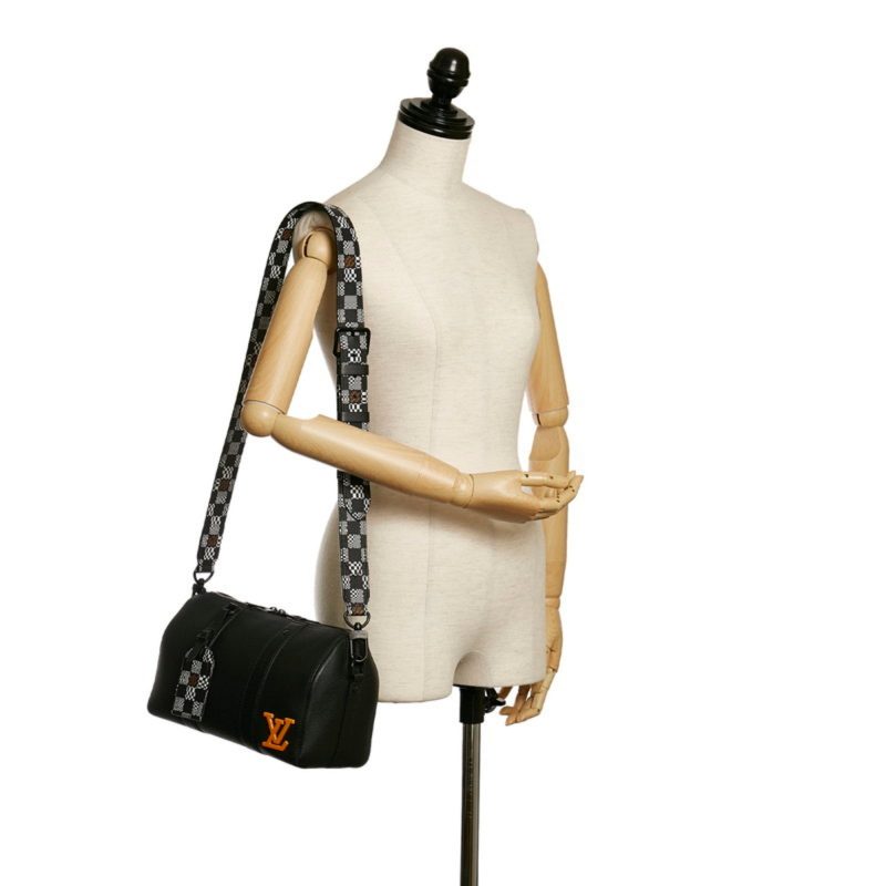 Louis Vuitton Damier Distorted City Keepall Shoulder Bag M57417 Black Grain Leather Men's LOUIS VUITTON - Logoexplore - Image 9