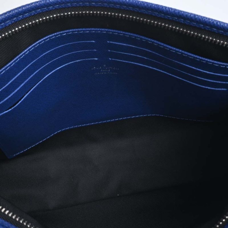 LOUIS VUITTON Eclipse Taigarama Pochette Voyage MM Clutch Bag Second M30423 Blue Men's - Logoexplore - Image 4
