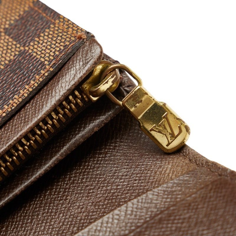 LOUIS VUITTON Damier Portomone Vietresor Bifold Wallet N61730 Brown PVC Leather Women's - Logoexplore - Image 5