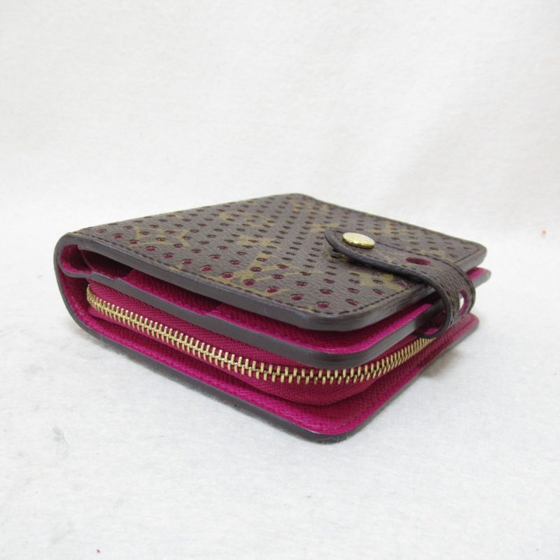 LOUIS VUITTON Compact Zip Round Wallet Brown Fuschia PVC coated canvas M95188 - Logoexplore - Image 3