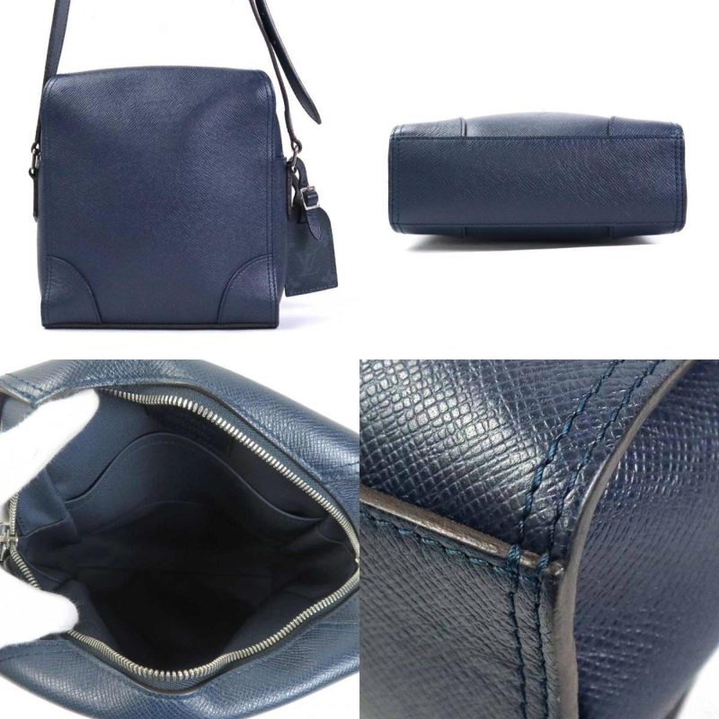 LOUIS VUITTON Crossbody Shoulder Bag Taiga Nikolai Messenger PM Indigo Blue Men's M31021 - Logoexplore - Image 3