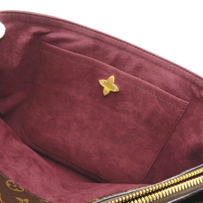 LOUIS VUITTON Flower zip tote MM Brown Red Bordeaux Monogram PVC coated canvas leather M44348 - Logoexplore - Image 9