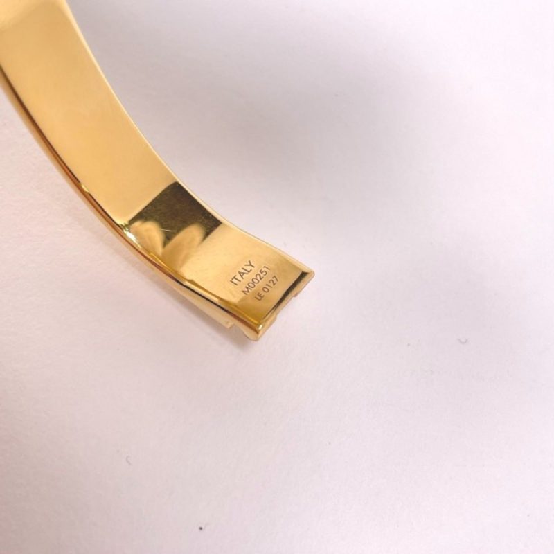 LOUIS VUITTON Cuff Nanogram Monogram S Size M00251  Gold Bracelet LV - Logoexplore - Image 9