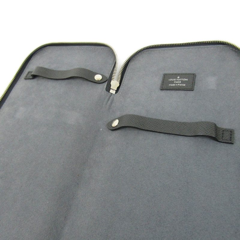 LOUIS VUITTON Etui 5 Cravat Tie Case M30302 Men's Cravat Taiga Leather Black - Logoexplore - Image 6