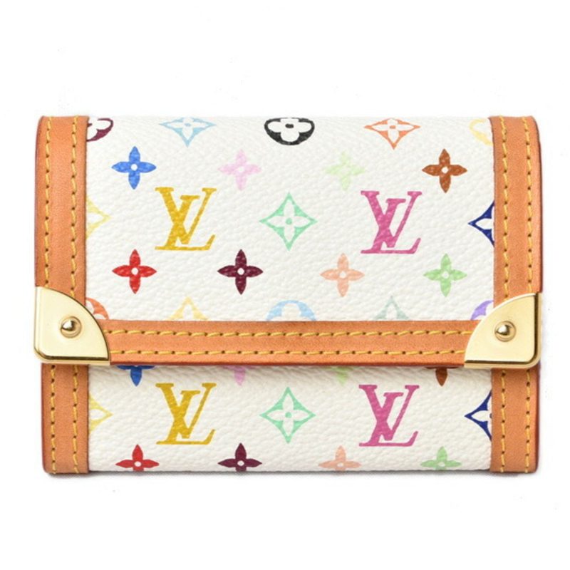 Louis Vuitton Coin Case / Card LOUIS VUITTON Wallet Portomone Pla M93740 Monogram Multicolor Bron - Logoexplore