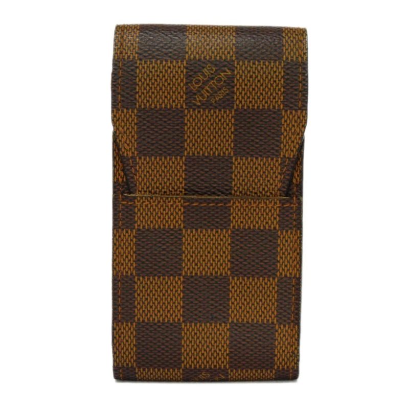 LOUIS VUITTON Cigarette Case Etuit Logo Brown Flap Type Damier Ebene N63024 Men's Women's - Logoexplore