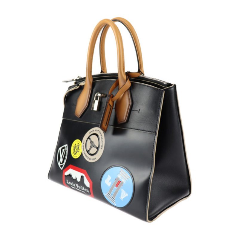 LOUIS VUITTON City Steamer MM World Tour Collection Handbag M43080 Leather Black Multicolor Silver Hardware 2WAY Shoulder Bag Vuitton - Logoexplore - Image 2