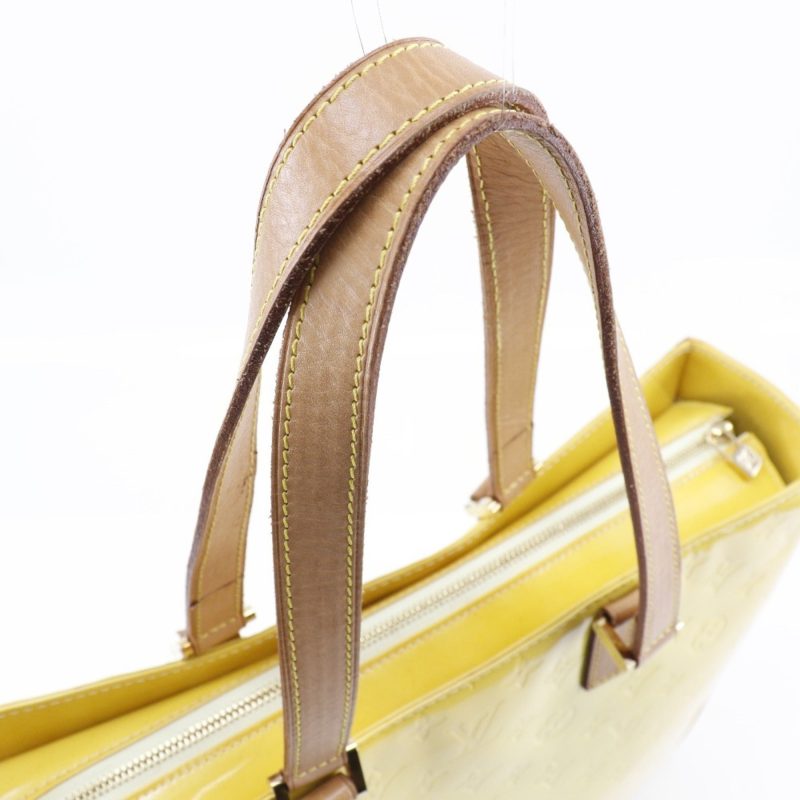 LOUIS VUITTON Columbus Tote Bag M91047 Monogram Verni Lime Yellow CA0979 Ladies - Logoexplore - Image 5