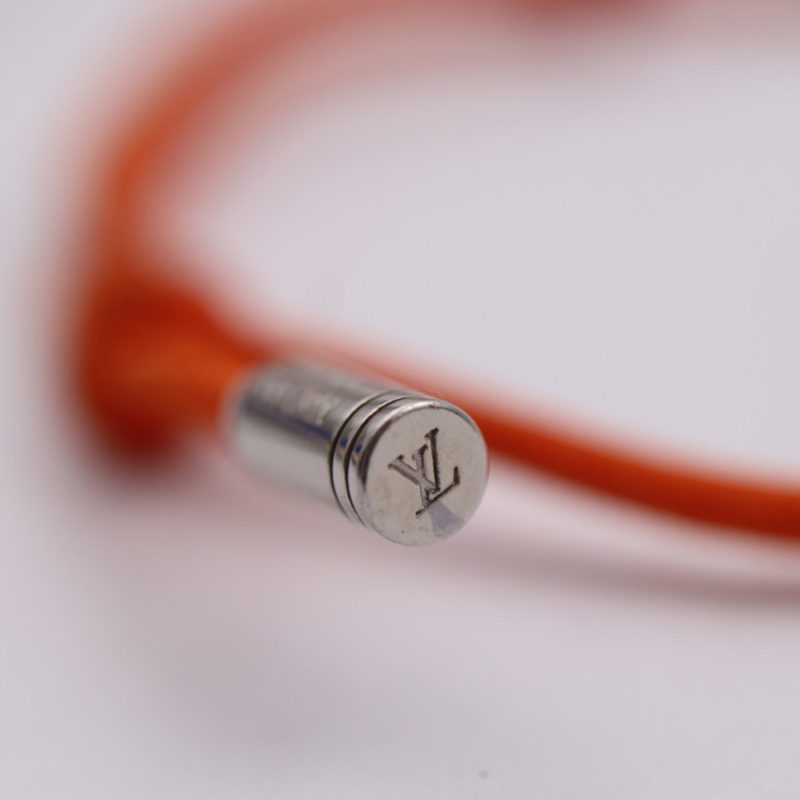 LOUIS VUITTON Bracelet LV Inclusion M69455 Nylon Cord x Resin Orange Silver Hardware Monogram - Logoexplore - Image 8