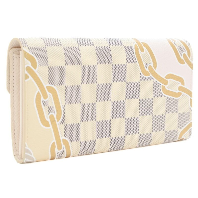 LOUIS VUITTON Damier Azur Portefeuille Sara NM Chain Pattern Zipper Long Wallet N40482 - Logoexplore - Image 2