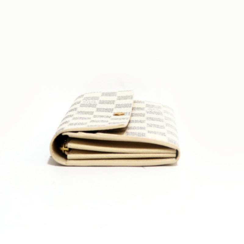 Louis Vuitton Damier Azur LV Long Wallet with Coin Purse Portofeuil Sara N61735 White Azul Ladies Leather - Logoexplore - Image 3