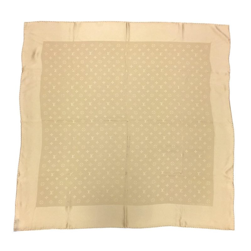 LOUIS VUITTON Carre Monaco M71146 Scarf Monogram Beige Silk 100% Unisex - Logoexplore