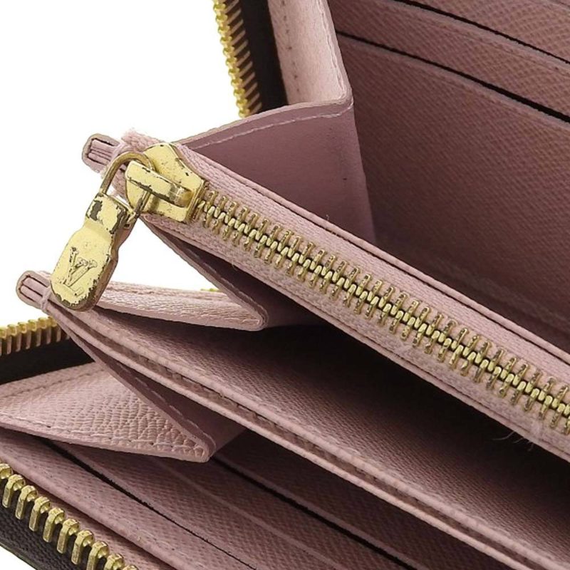 LOUIS VUITTON Damier Zippy Round Long Wallet Ebene Rose Ballerine N60046 - Logoexplore - Image 5