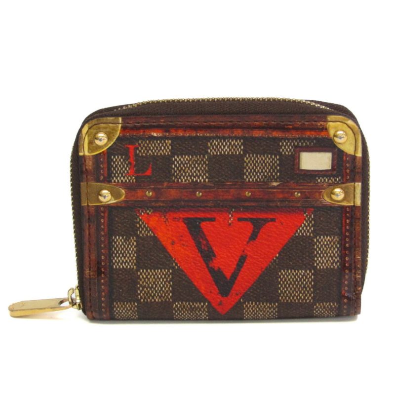 LOUIS VUITTON Damier Zippy Coin Purse Trunk Time Isetan Popup Store Limited M52745 Men,Women Damier Canvas Coin Purse/coin Case Ebene,Red Color - Logoexplore