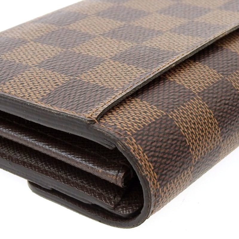 Louis Vuitton Damier Portefeuille Sarah long wallet with hook Ebene N63209 - Logoexplore - Image 5