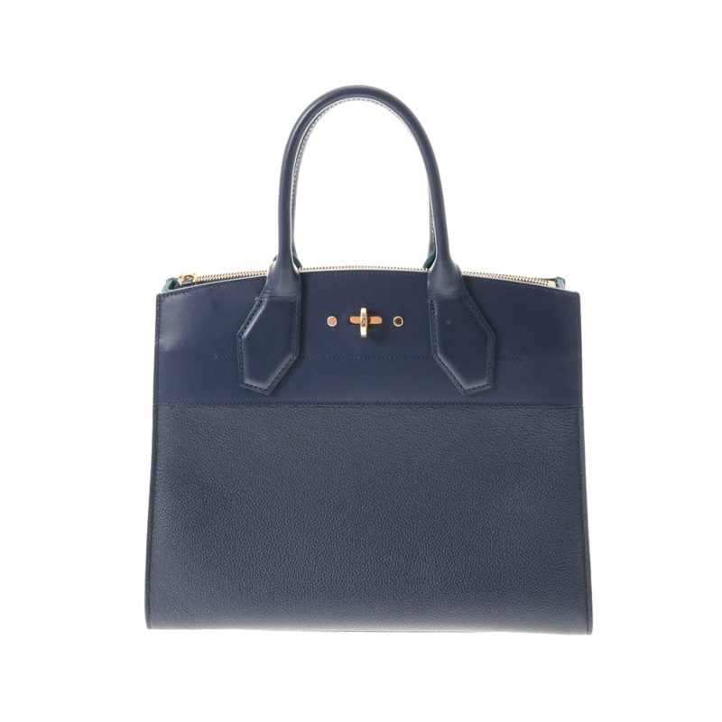 LOUIS VUITTON City Steamer MM Navy/Green Women's Leather Bag - Logoexplore