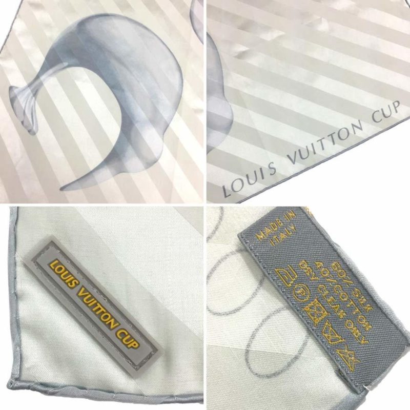 LOUIS VUITTON Cup 2000 limited scarf muffler bandana kiwi bird neckerchief Kare silk 100% light gray - Logoexplore - Image 3