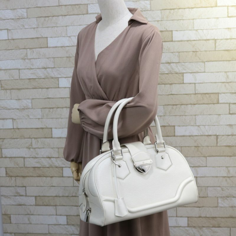 LOUIS VUITTON Bowling Montaigne GM Epi Shoulder Bag Leather M5931J White Ladies - Logoexplore - Image 2