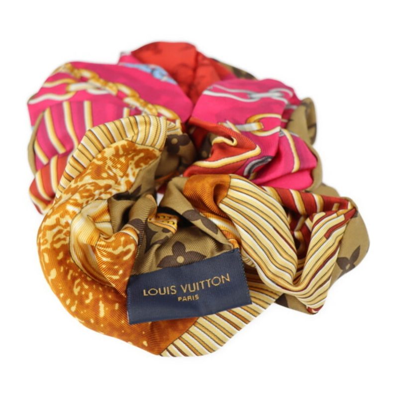 LOUIS VUITTON Chou Toro Shoe Other Fashion Goods M76954 Silk Brown Series Pink Multicolor Gold Metal Fittings Hair Rubber Accessory Ornament Clip LV Circle - Logoexplore - Image 6